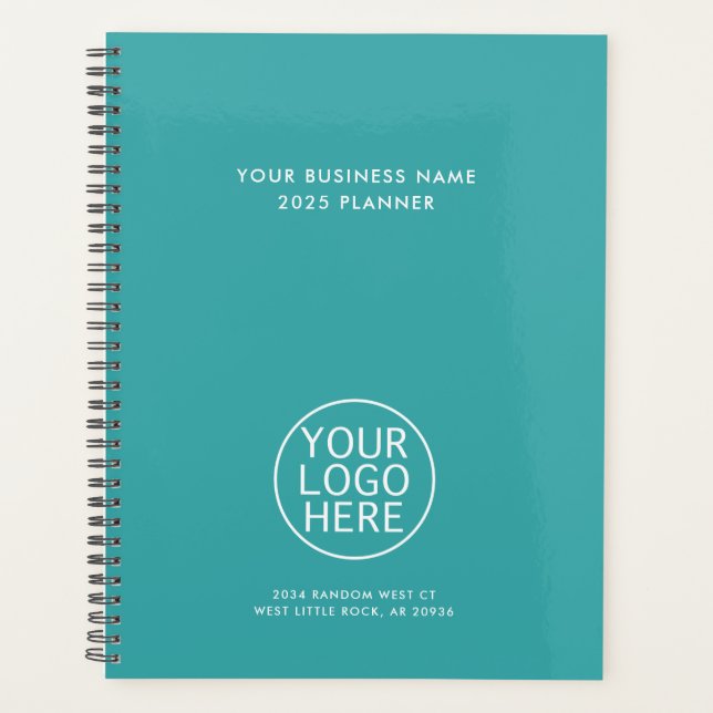 Your Business Logo Plain Corporate Employees 2025 Planner (Front)