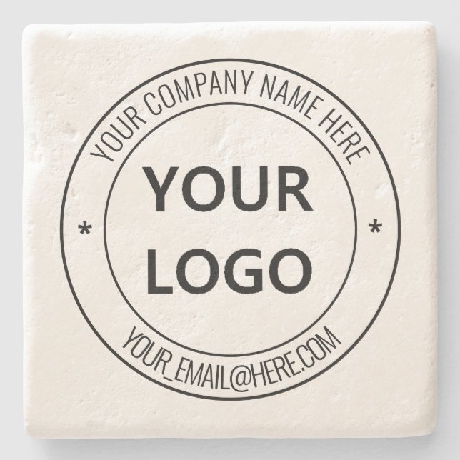 Your Business Logo Promotion Personalised Stamp Stone Coaster (Front)