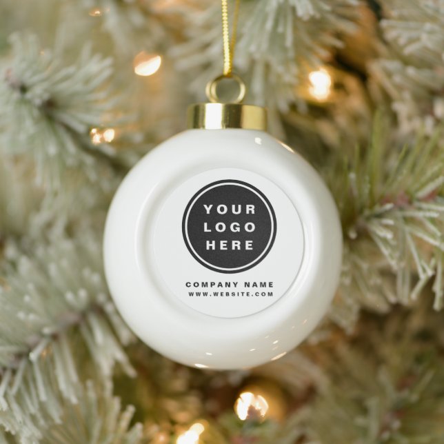 Your Business Logo Promotional Business Company Ceramic Ball Christmas Ornament (Tree)