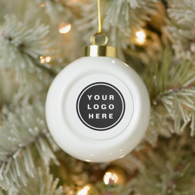 Your Business Logo Promotional Business Company Ceramic Ball Christmas Ornament (Tree)