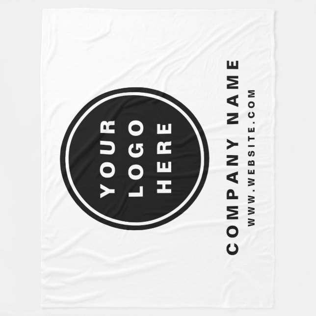 Your Business Logo Promotional Business Company Fleece Blanket (Front)