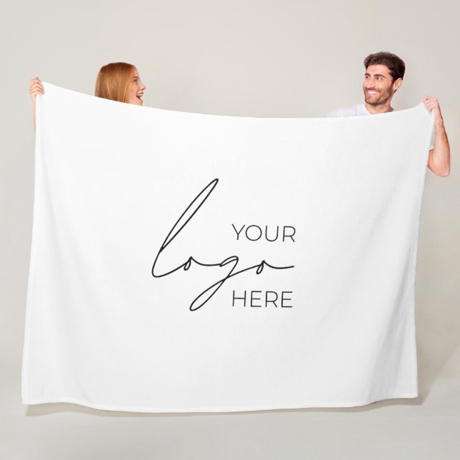 Your Business Logo Promotional Business Company Fleece Blanket (In Situ)