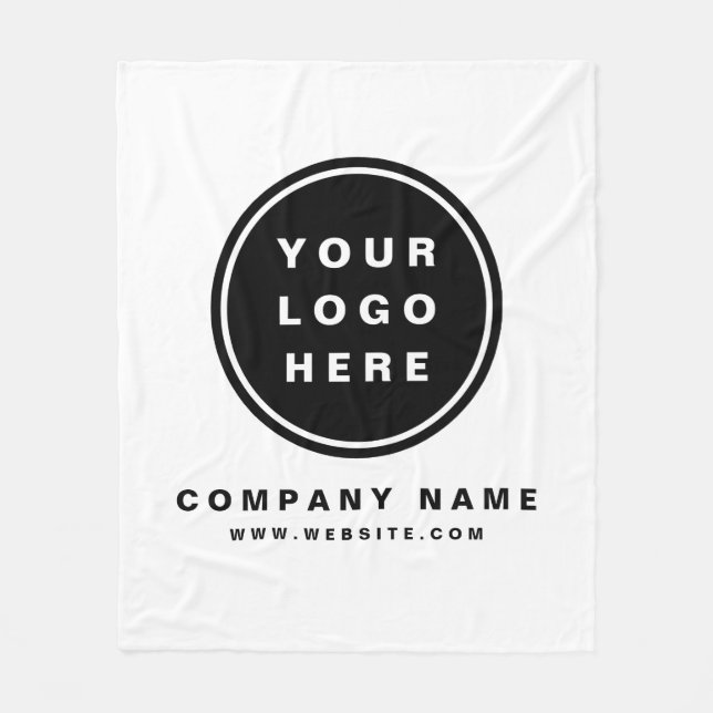 Your Business Logo Promotional Business Company Fleece Blanket (Front)