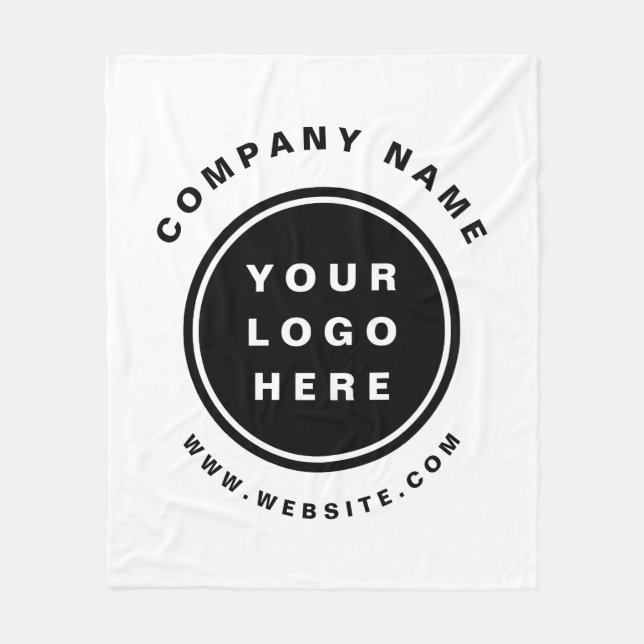 Your Business Logo Promotional Business Company Fleece Blanket (Front)