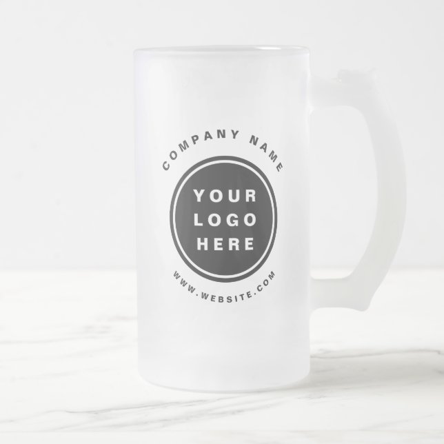 Your Business Logo Promotional Business Company Frosted Glass Beer Mug (Right)