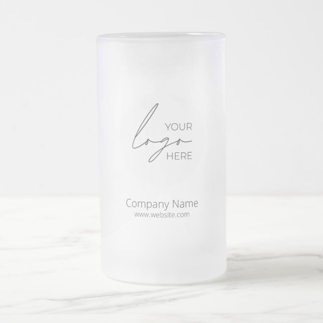 Your Business Logo Promotional Business Company Frosted Glass Beer Mug (Center)