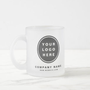 Your Business Logo Promotional Business Company Frosted Glass Coffee Mug