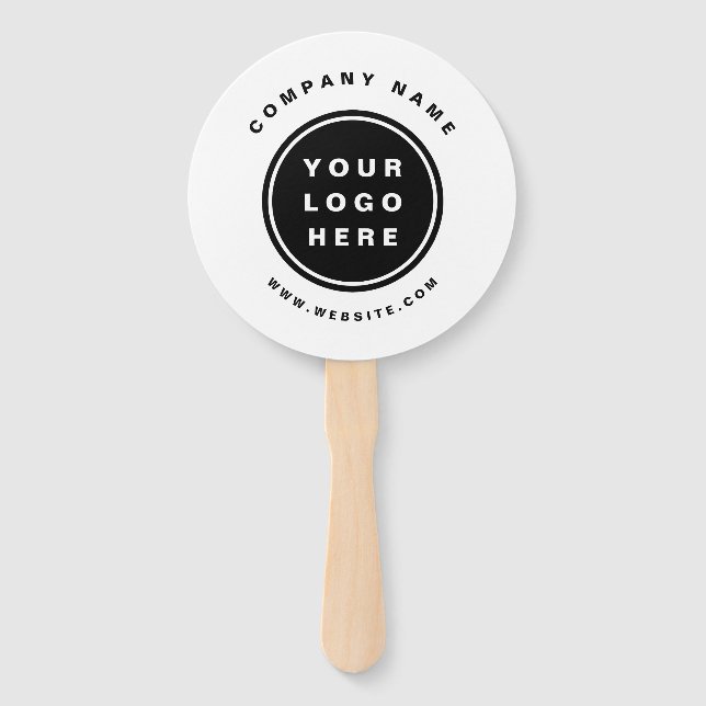 Your Business Logo Promotional Business Company Hand Fan (Front)