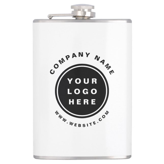 Your Business Logo Promotional Business Company Hip Flask (Front)