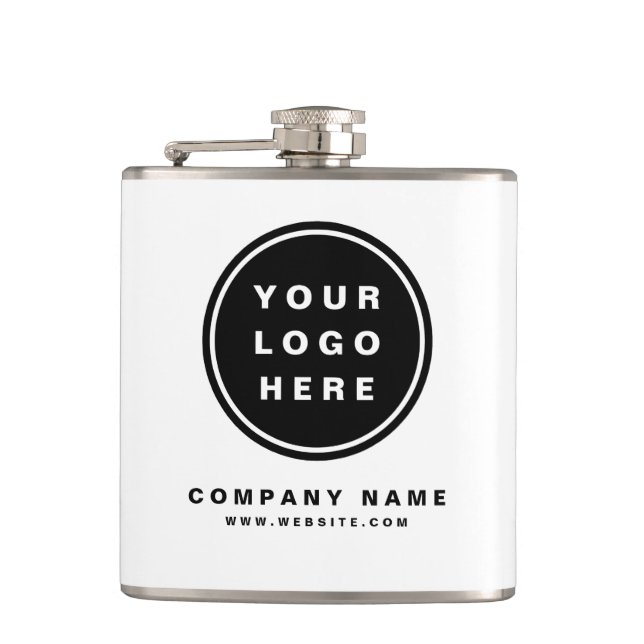 Your Business Logo Promotional Business Company Hip Flask (Front)