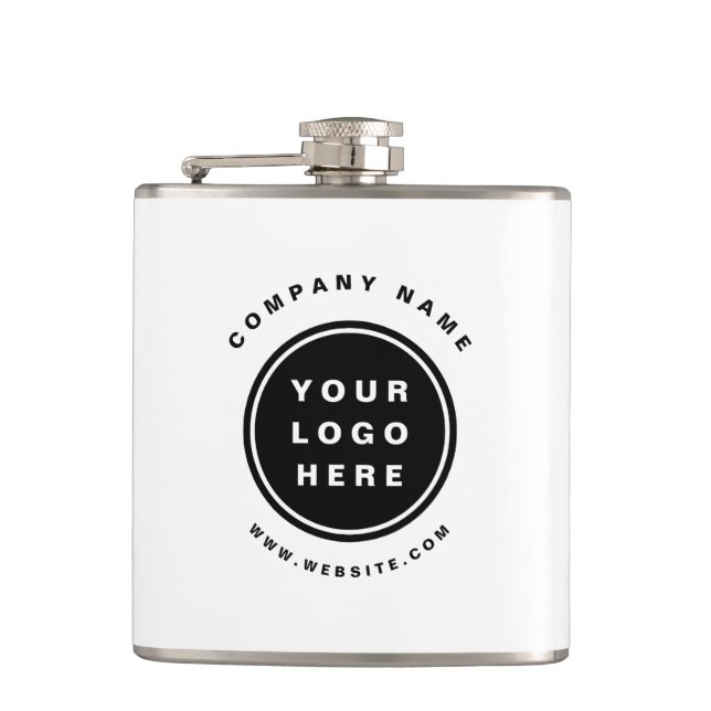 Your Business Logo Promotional Business Company Hip Flask (Front)