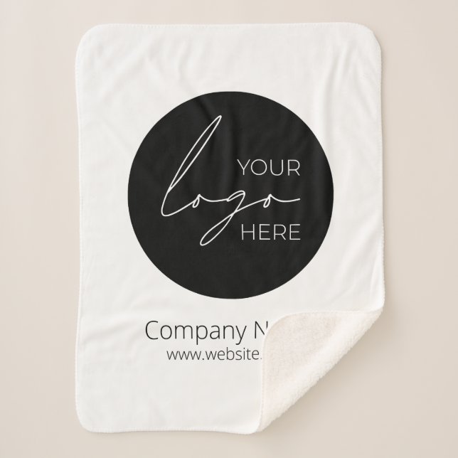 Your Business Logo Promotional Business Company Sherpa Blanket (Front)