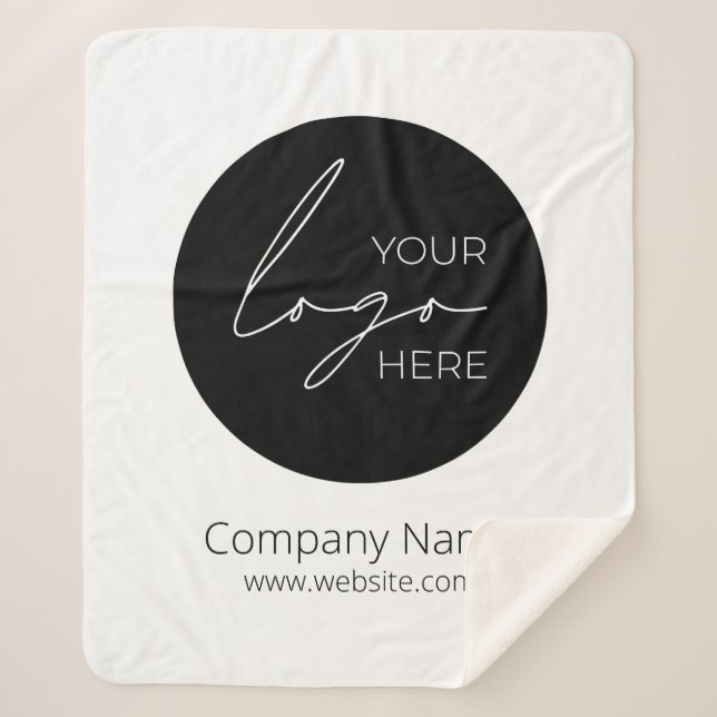 Your Business Logo Promotional Business Company Sherpa Blanket (Front)
