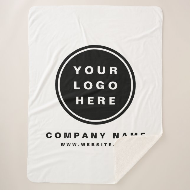 Your Business Logo Promotional Business Company Sherpa Blanket (Front)