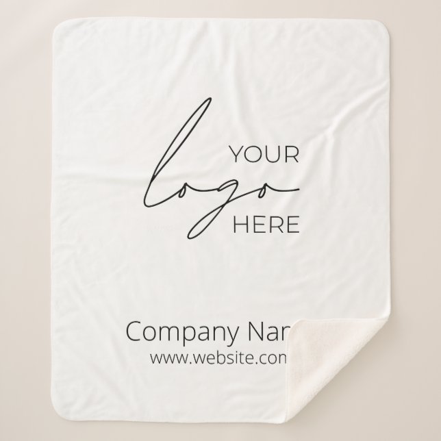 Your Business Logo Promotional Business Company Sherpa Blanket (Front)