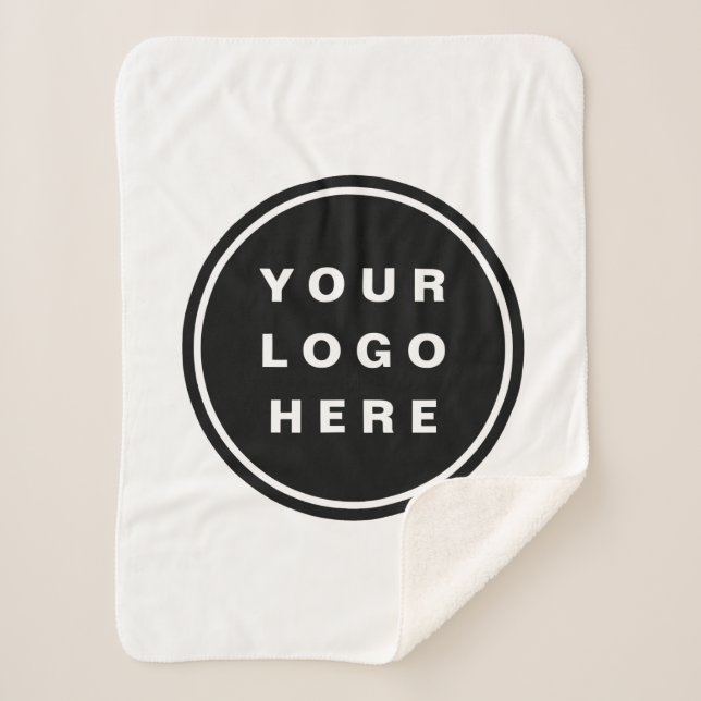 Your Business Logo Promotional Business Company Sherpa Blanket (Front)