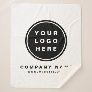 Your Business Logo Promotional Business Company Sherpa Blanket