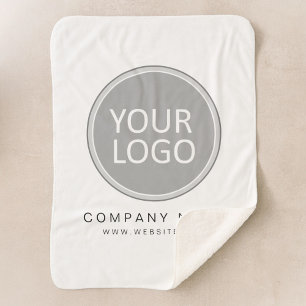 Your Business Logo Promotional Business Company Sherpa Blanket