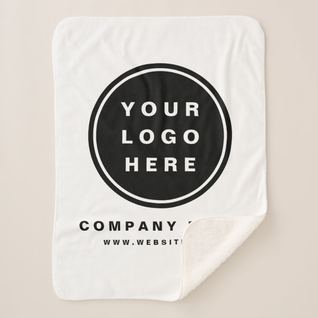 Your Business Logo Promotional Business Company Sherpa Blanket (Front)
