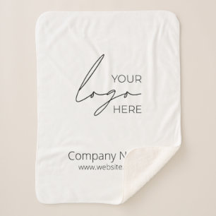 Your Business Logo Promotional Business Company Sherpa Blanket