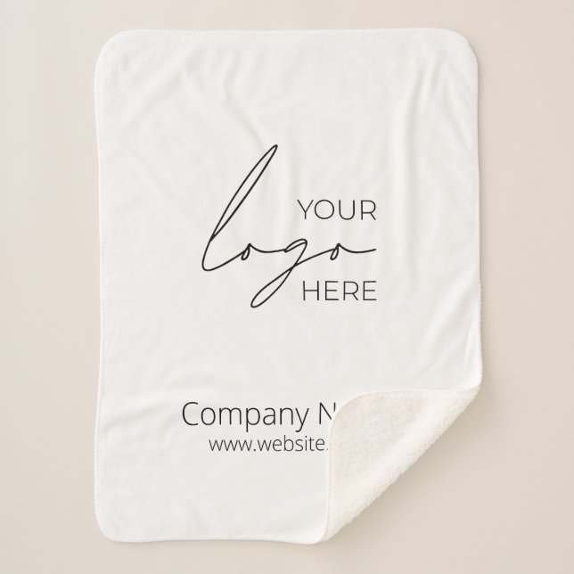 Your Business Logo Promotional Business Company Sherpa Blanket (Front)