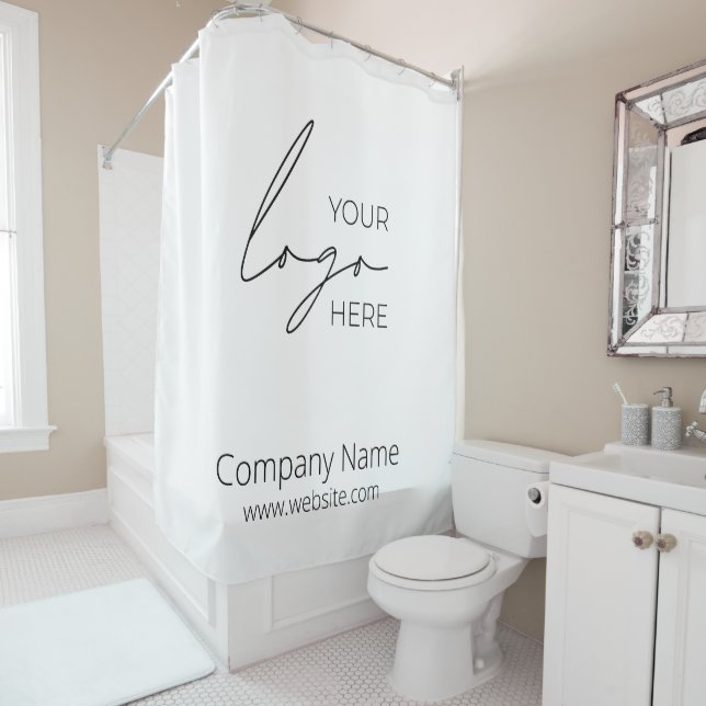 Your Business Logo Promotional Business Company Shower Curtain (In Situ)