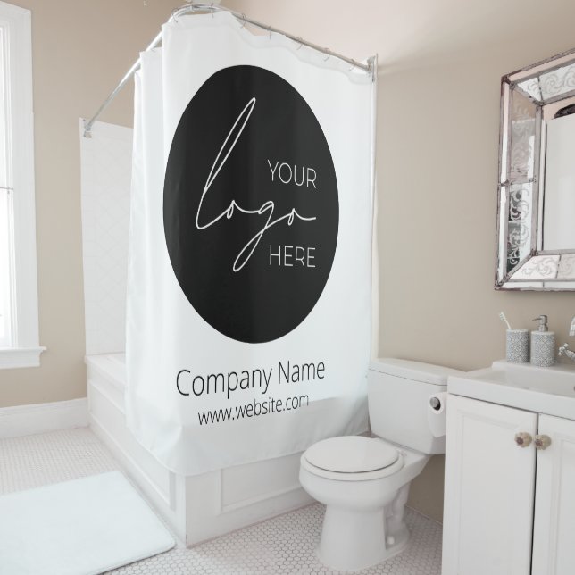 Your Business Logo Promotional Business Company Shower Curtain (In Situ)