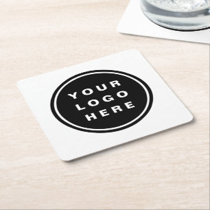 Your Business Logo Promotional Business Company Square Paper Coaster