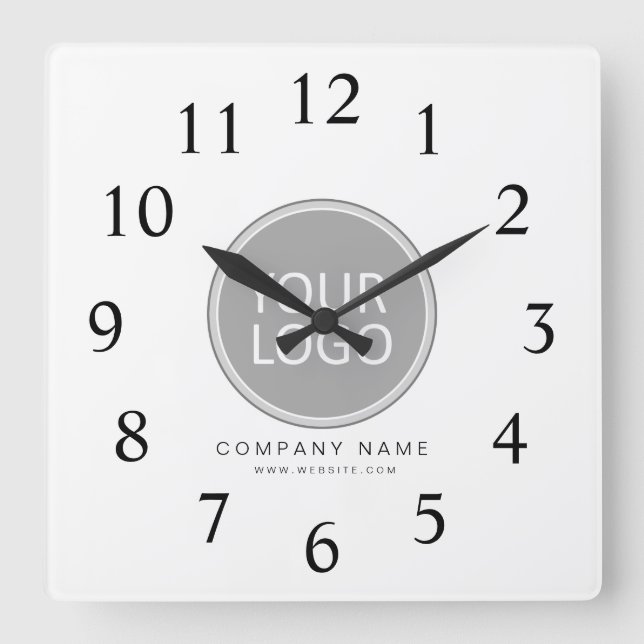 Your Business Logo Promotional Business Company Square Wall Clock (Front)