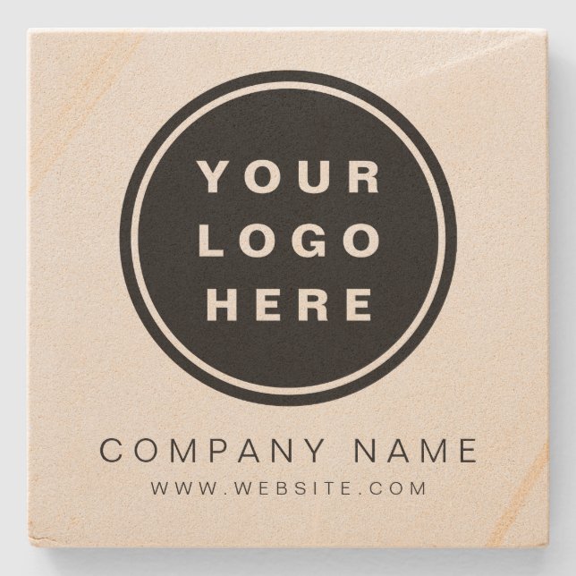 Your Business Logo Promotional Business Company Stone Coaster (Front)