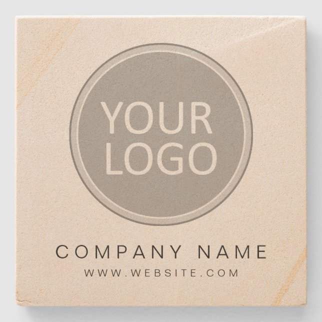 Your Business Logo Promotional Business Company Stone Coaster (Front)
