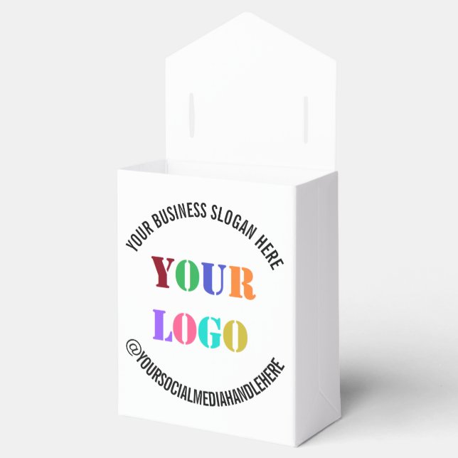 Your Business Logo Promotional Social Media Name Favour Box (Opened)