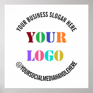 Your Business Logo Promotional Social Media Name Poster
