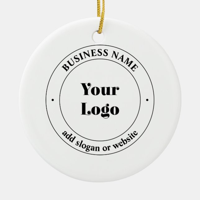 Your Business Logo & Promotional Text | White Ceramic Tree Decoration (Front)