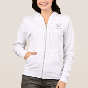 Your Business Logo & Promotional Text   White Hoodie