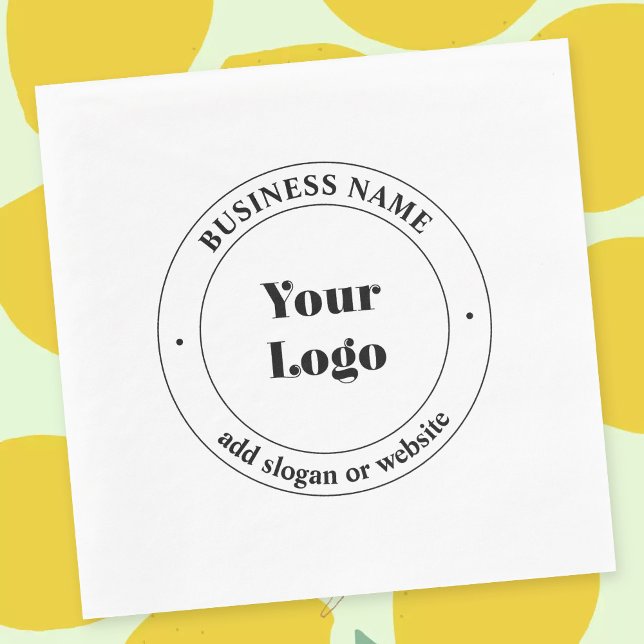 Your Business Logo & Promotional Text | White Napkin (Creator Uploaded)