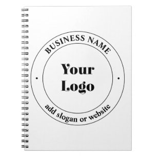 Your Business Logo & Promotional Text   White Notebook