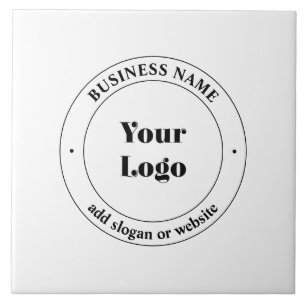Your Business Logo & Promotional Text   White Tile