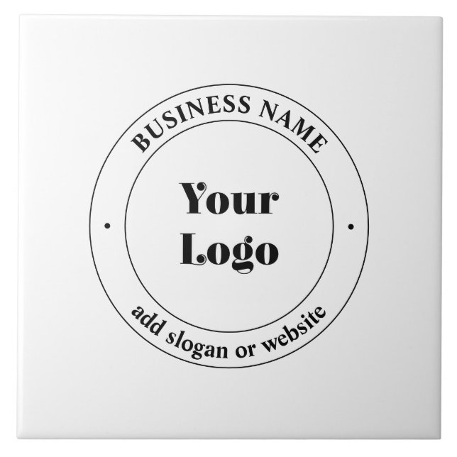 Your Business Logo & Promotional Text | White Tile (Front)