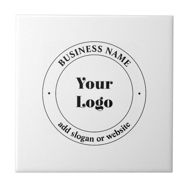 Your Business Logo & Promotional Text | White Tile (Front)