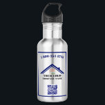 Your Business Logo QR Code   532 Ml Water Bottle<br><div class="desc">Classic and Simple -- Your business logo and QR code plus phone number (or your text) on this stainless steel water bottle. You can also match the colour of your text, border and QR to your business colours. Any design questions (OR ASSISTANCE CHANGING THE BORDER COLOR) or special requests, please...</div>