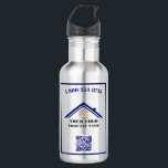 Your Business Logo QR Code   532 Ml Water Bottle<br><div class="desc">Classic and Simple -- Your business logo and QR code plus phone number (or your text) on this stainless steel water bottle. You can also match the colour of your text, border and QR to your business colours. Any design questions (OR ASSISTANCE CHANGING THE BORDER COLOR) or special requests, please...</div>
