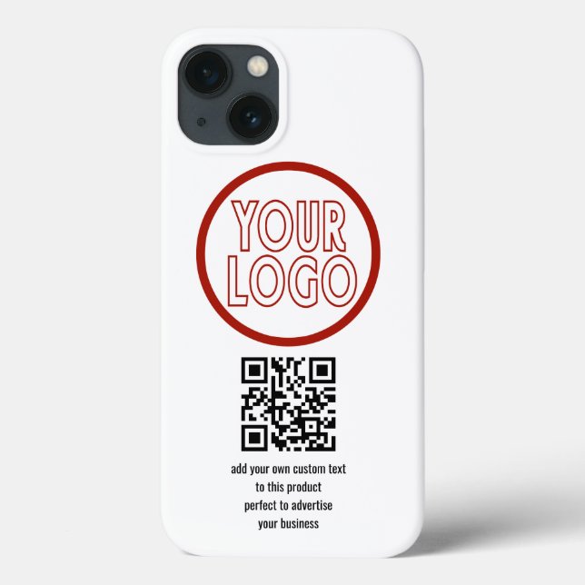 Your Business Logo QR Code and Text Case-Mate iPhone Case (Back)