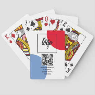 Your Business Logo QR Code and Text Playing Cards
