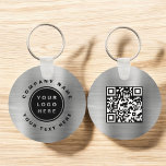 Your Business Logo QR Code Business Silver Key Ring<br><div class="desc">Your Business Logo Here Keychain that can be used as a Promotional Business Marketing tool for a Company Office or Corporation. Please contact the designer for matching items.</div>