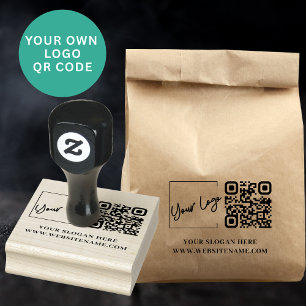 Your Business Logo Qr Code Custom Rubber Stamp