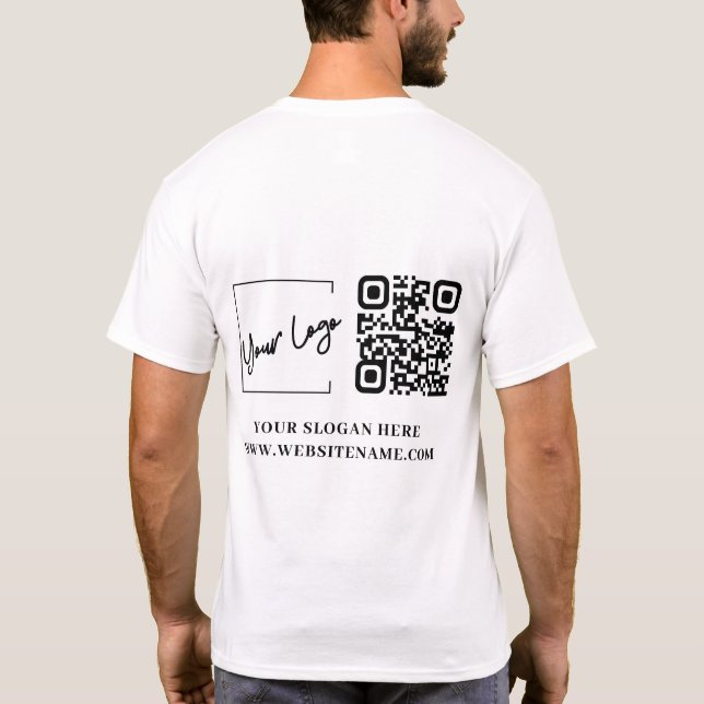 Your Business Logo Qr Code Custom T-Shirt (Back)