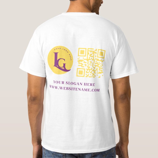 Your Business Logo Qr Code Custom T-Shirt (Back)