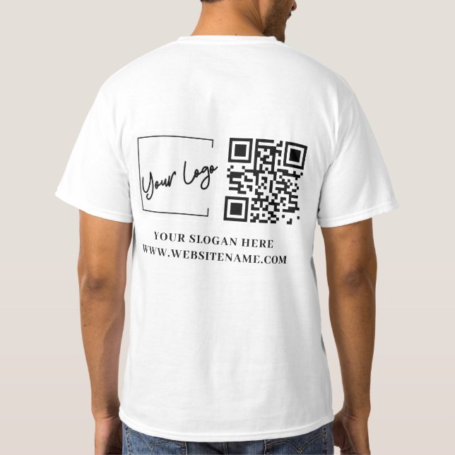 Your Business Logo Qr Code Custom T-Shirt (Back)