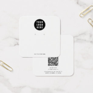 Your Business Logo QR Code Earrings Display Card